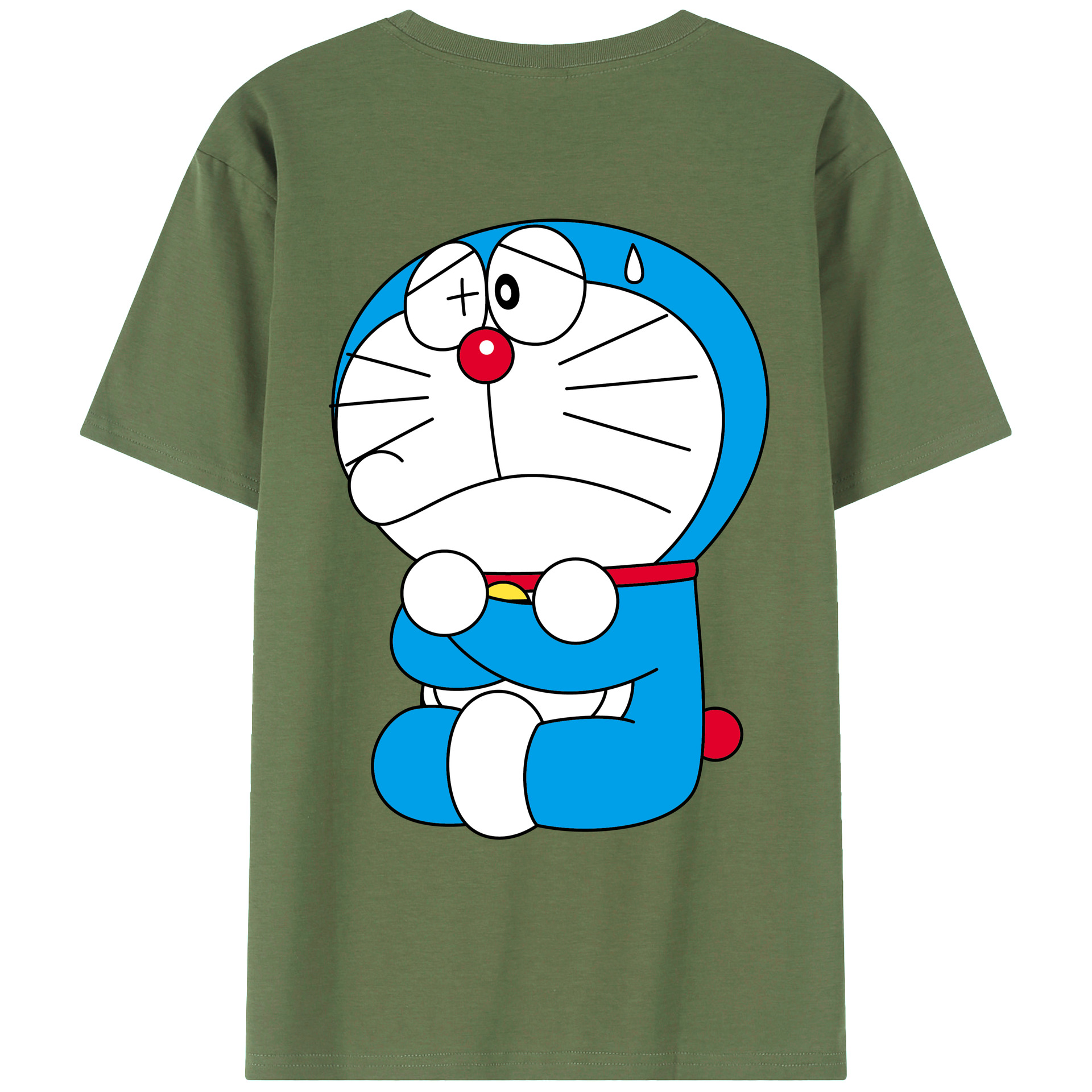 （画像用） ドラえもん Doraemon 綿100％ メンズ半袖Tシャツ（バックプリント） 通気性